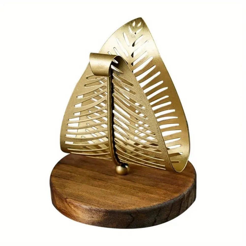 Boîte à mouchoirs en fer forme feuille – 4.9"x5.7"
