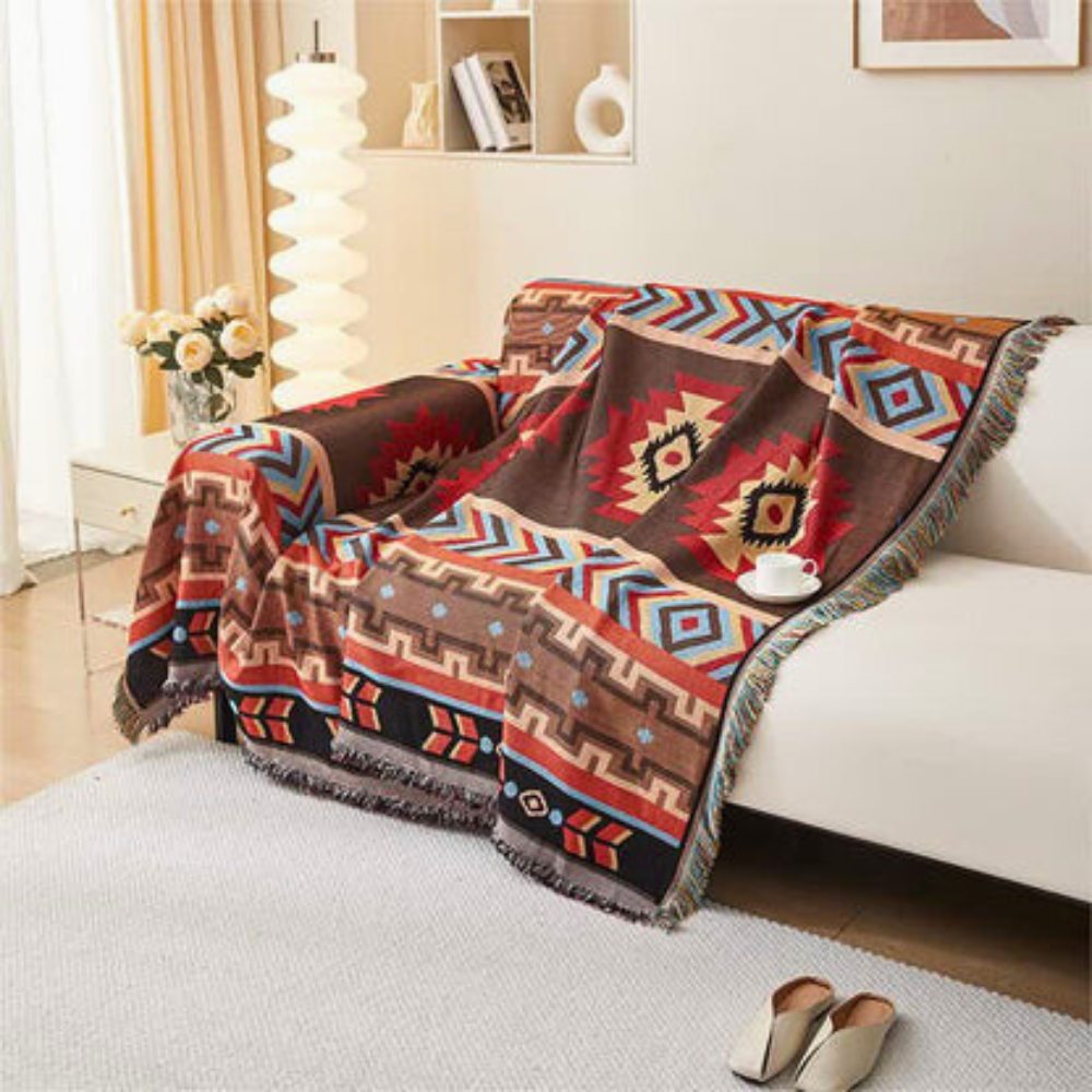 Housse de canapé boho géométrique