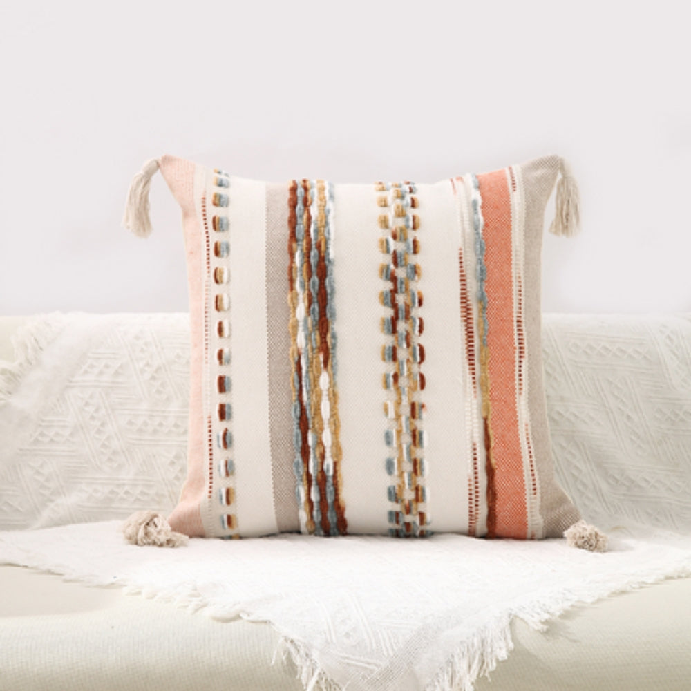 Housses de coussin boho rayées double face