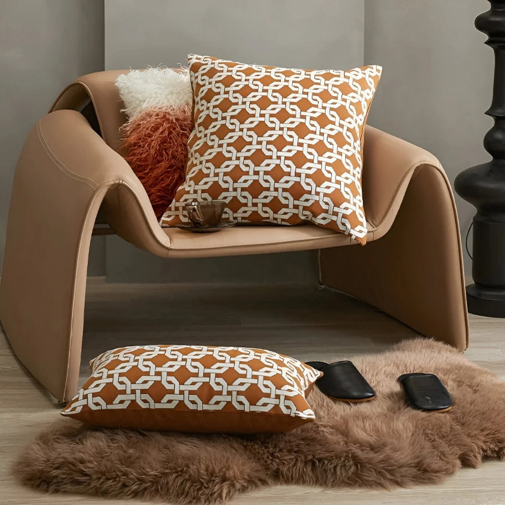 Housse de coussin motif entrelacs moderne