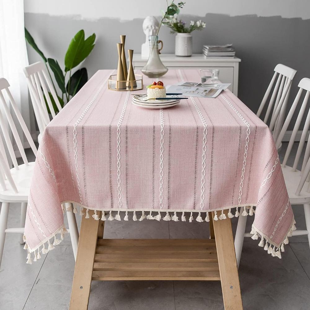 Nappe élégante en coton et lin