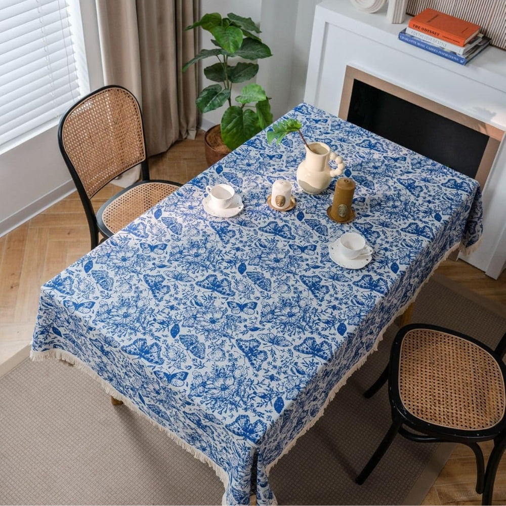 Nappe jardin aux papillons bleus