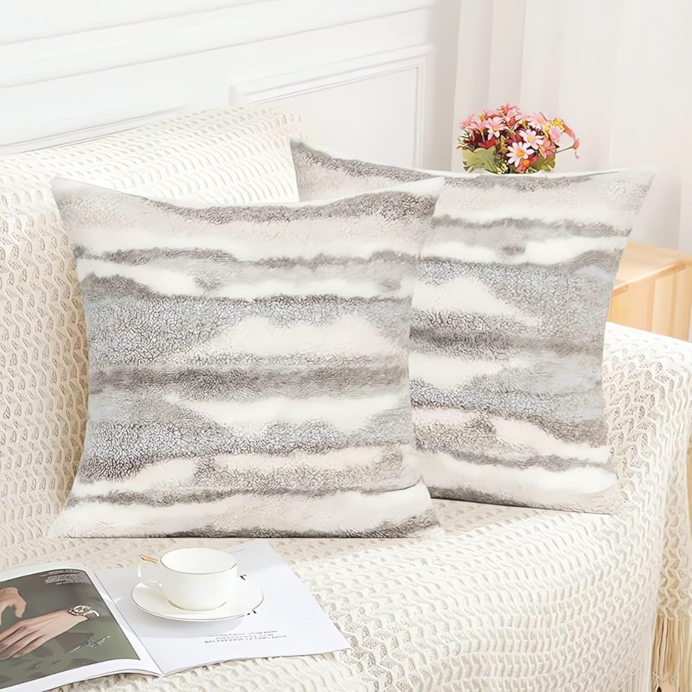 Housse de coussin moelleuse effet marbre