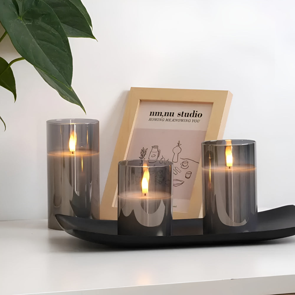 Bougies LED 3D sans flamme | Lot de 3