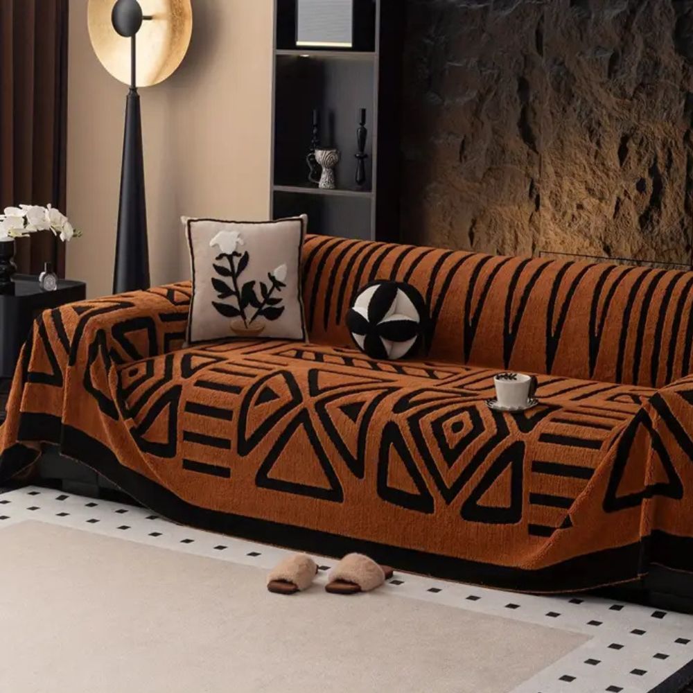 Housse de canapé luxueuse motif labyrinthe urbain