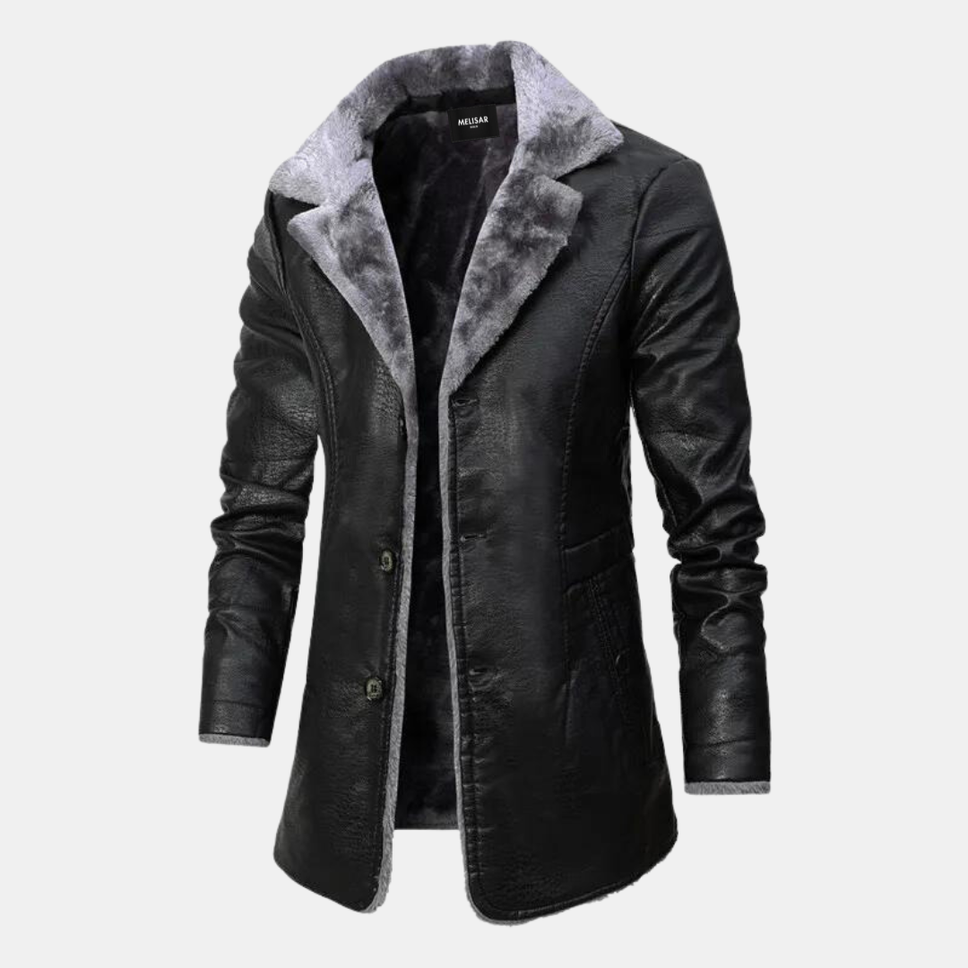 Manteau d'hiver en cuir pour homme
