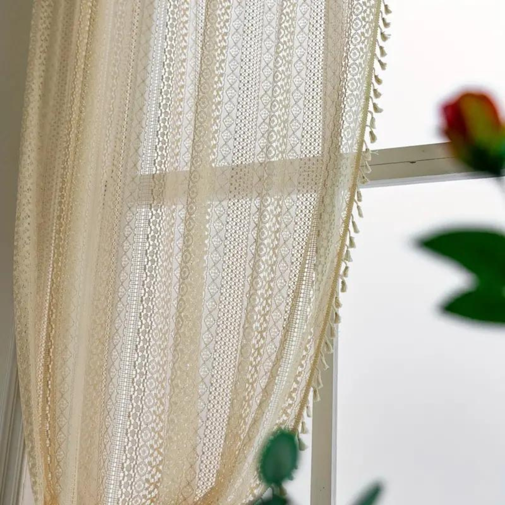 Rideau au crochet bohème chic – 59"x40"