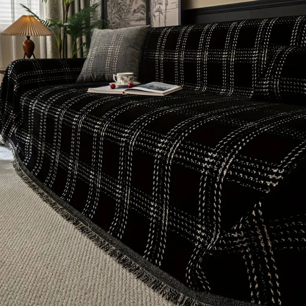 Housse de canapé à carreaux Chesterfield