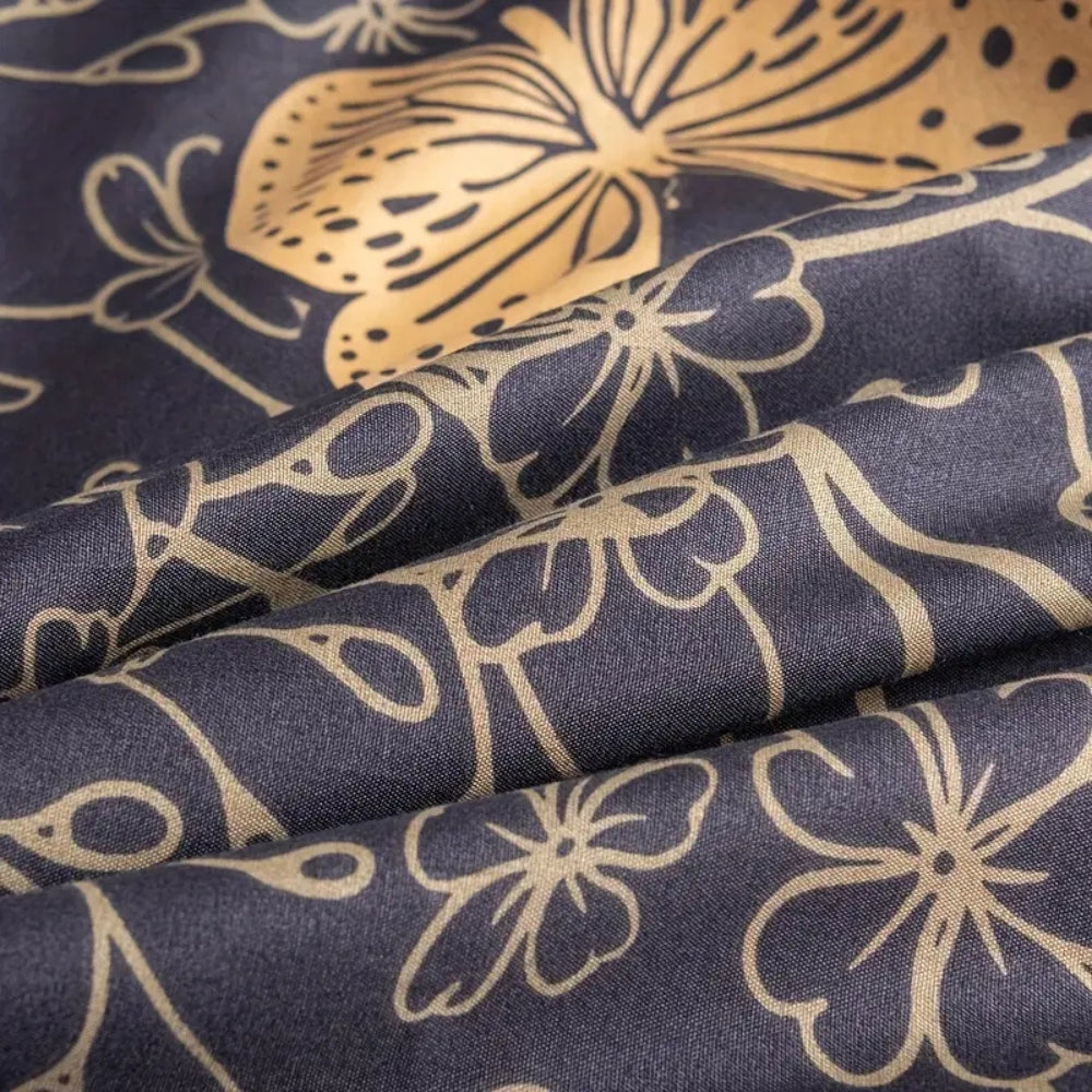 Parure de couette Valora papillons dorés | 3 pièces