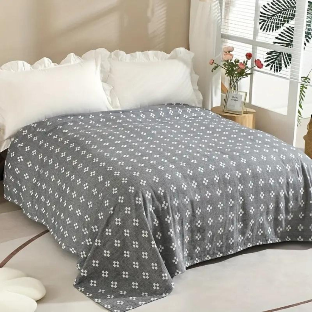 Plaid en coton à pois losanges