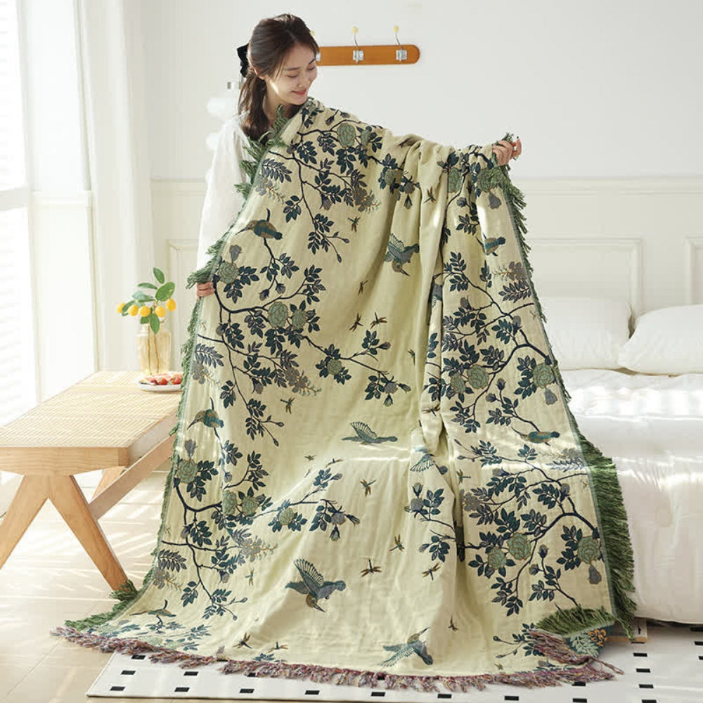 Plaid en coton multicouche ornemental