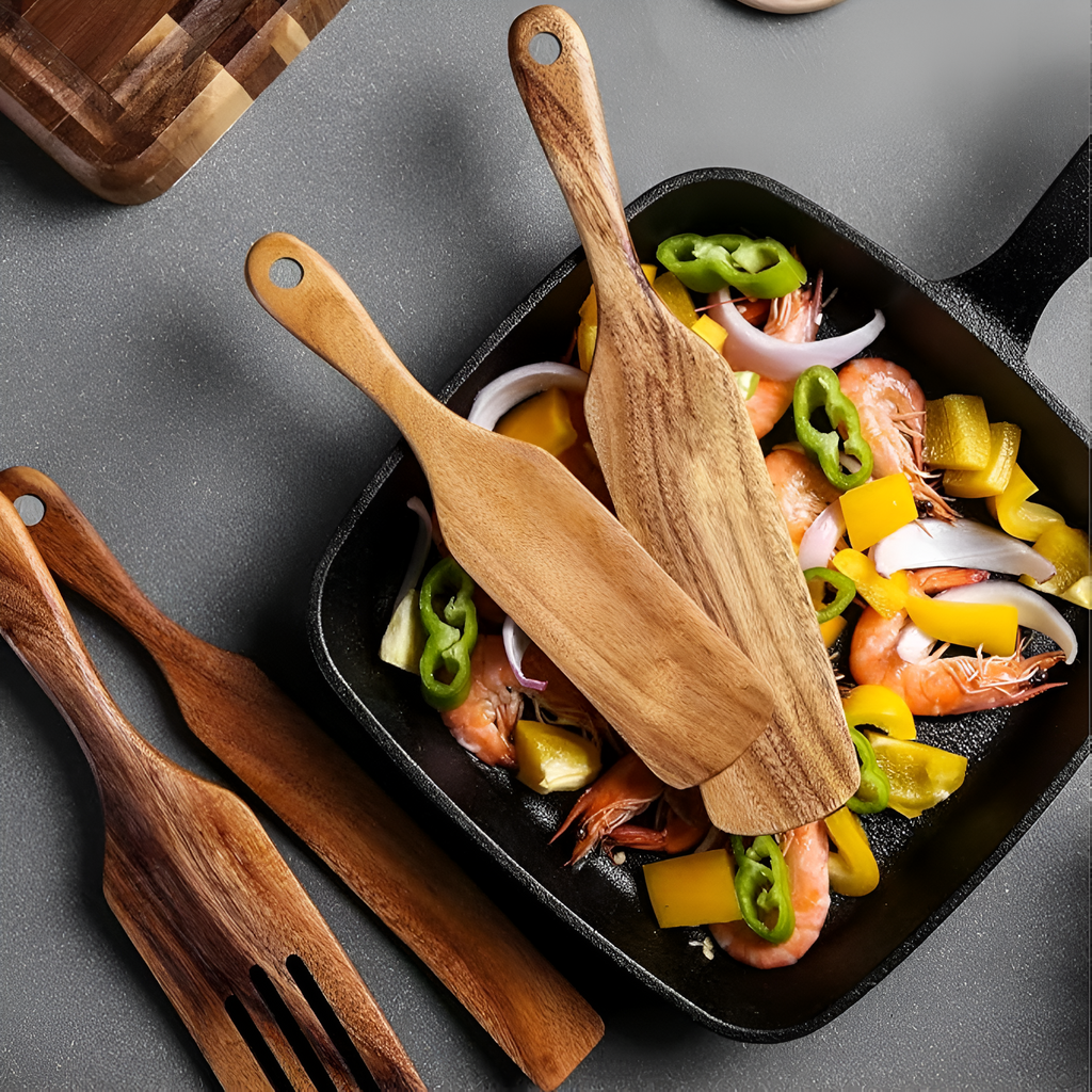 Set de spatules en bois antiadhésives