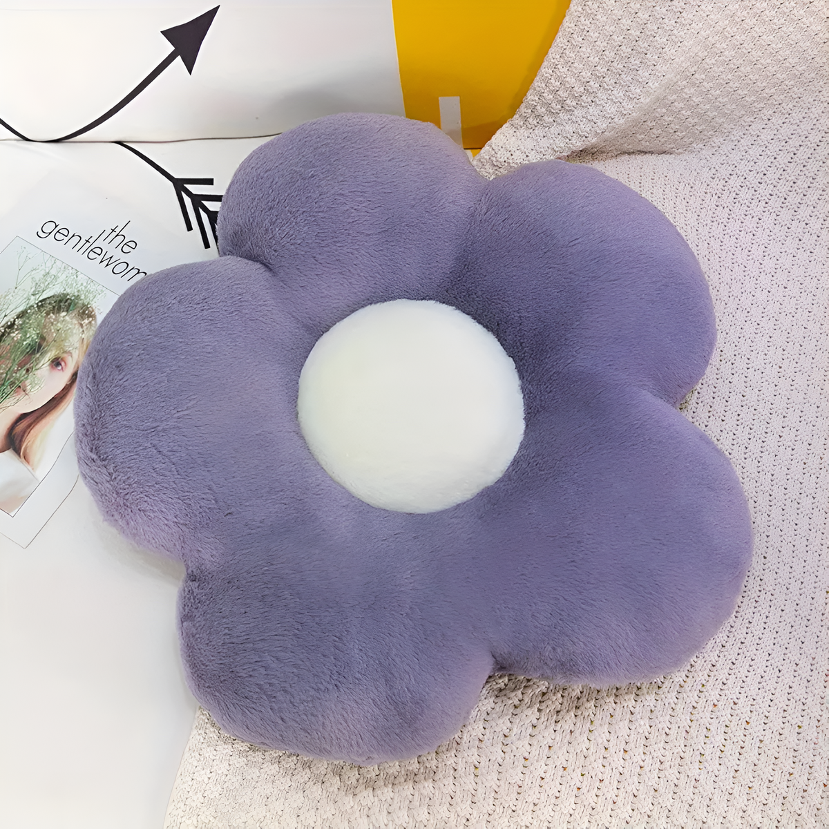Galette de chaise moelleuse en forme de fleur