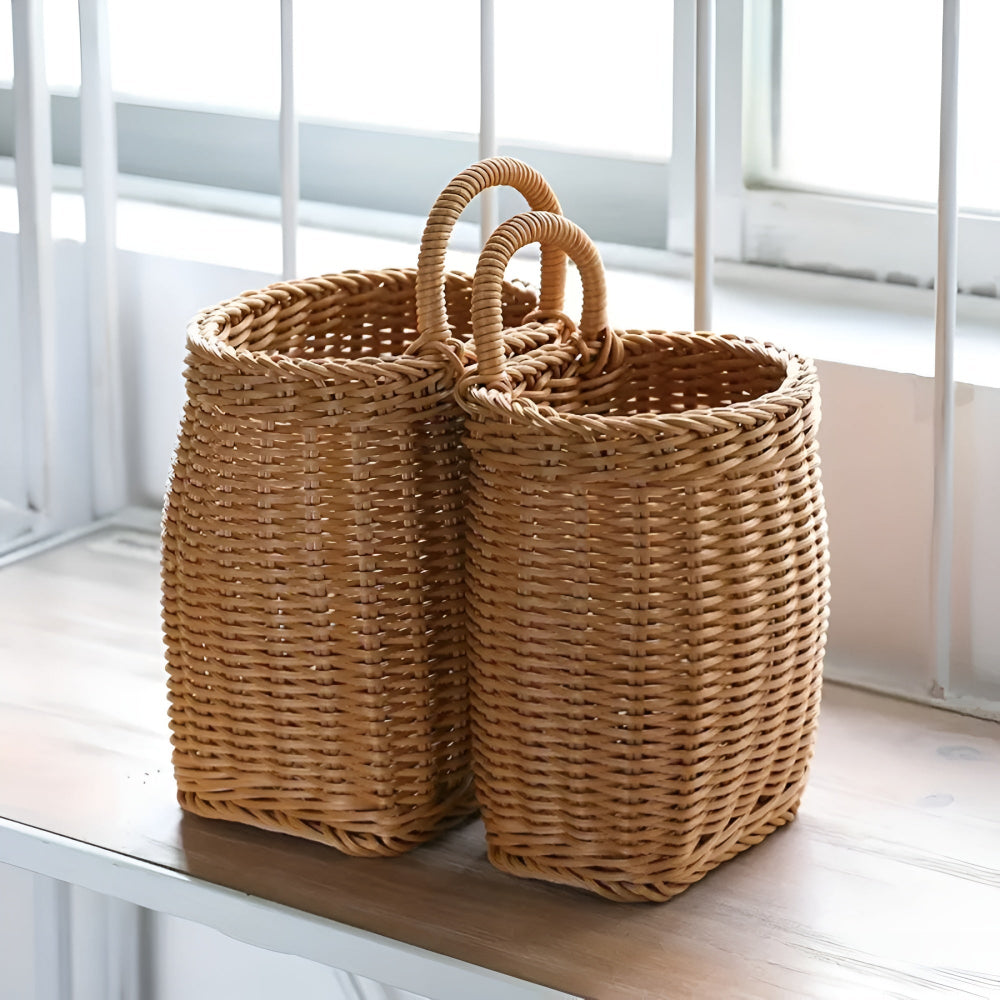 Panier de rangement en rotin tressé