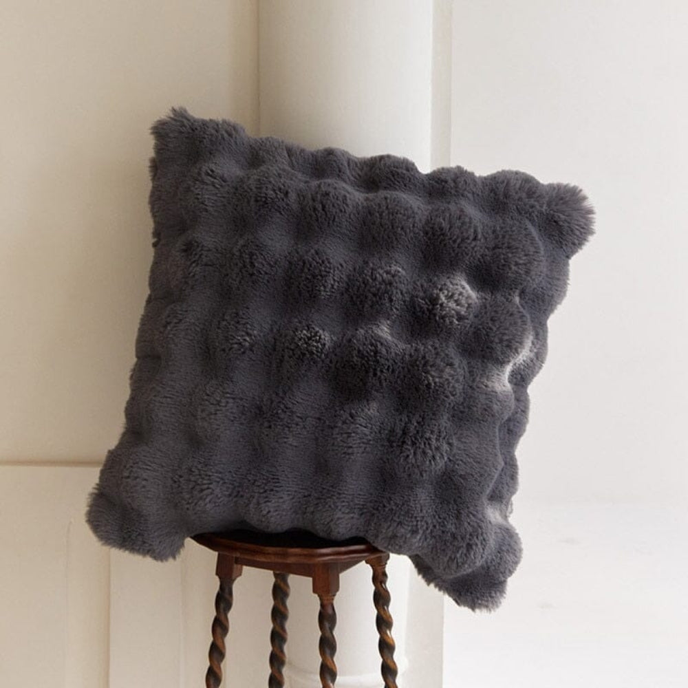 Coussin en fausse fourrure de lapin