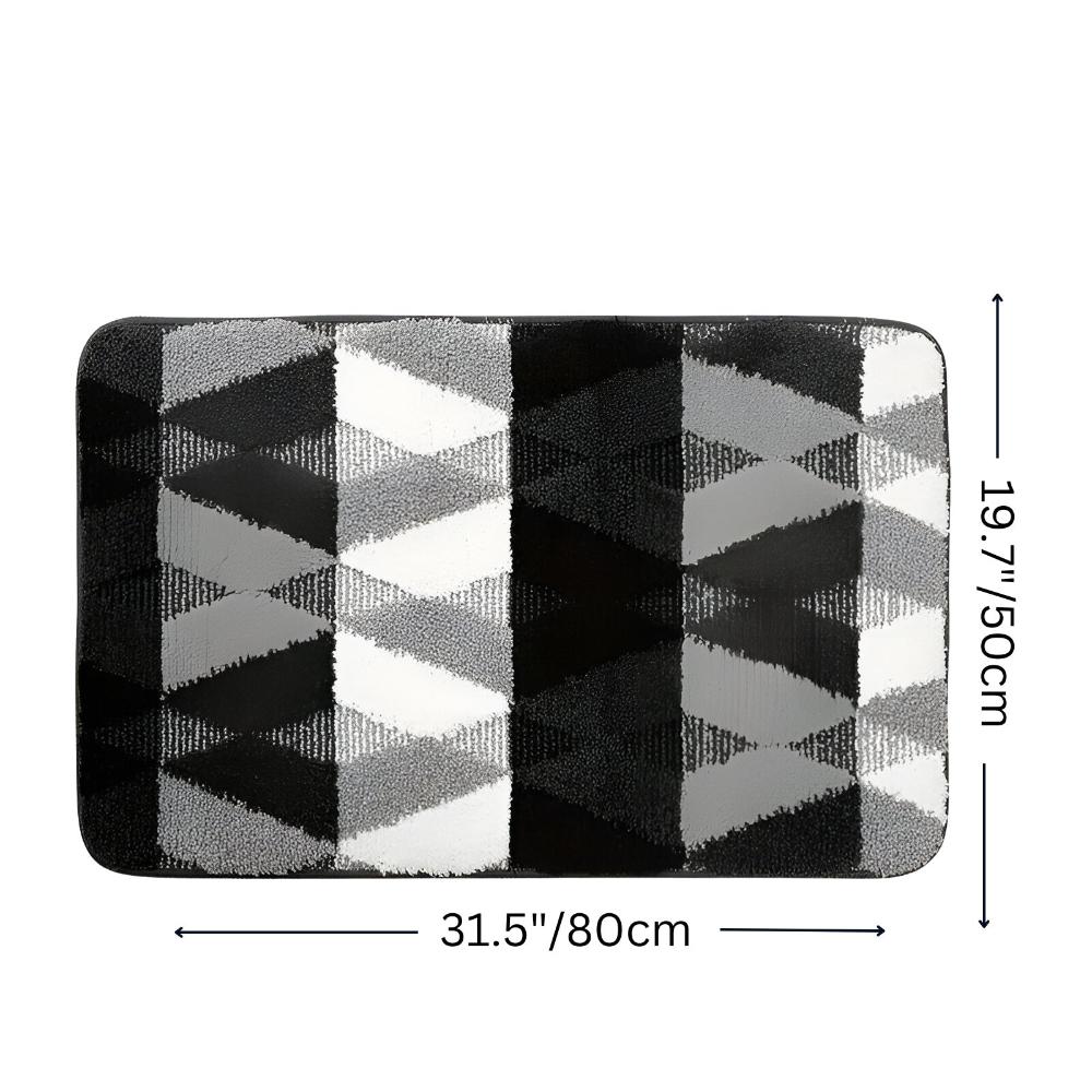 Tapis géométrique antidérapant en microfibre