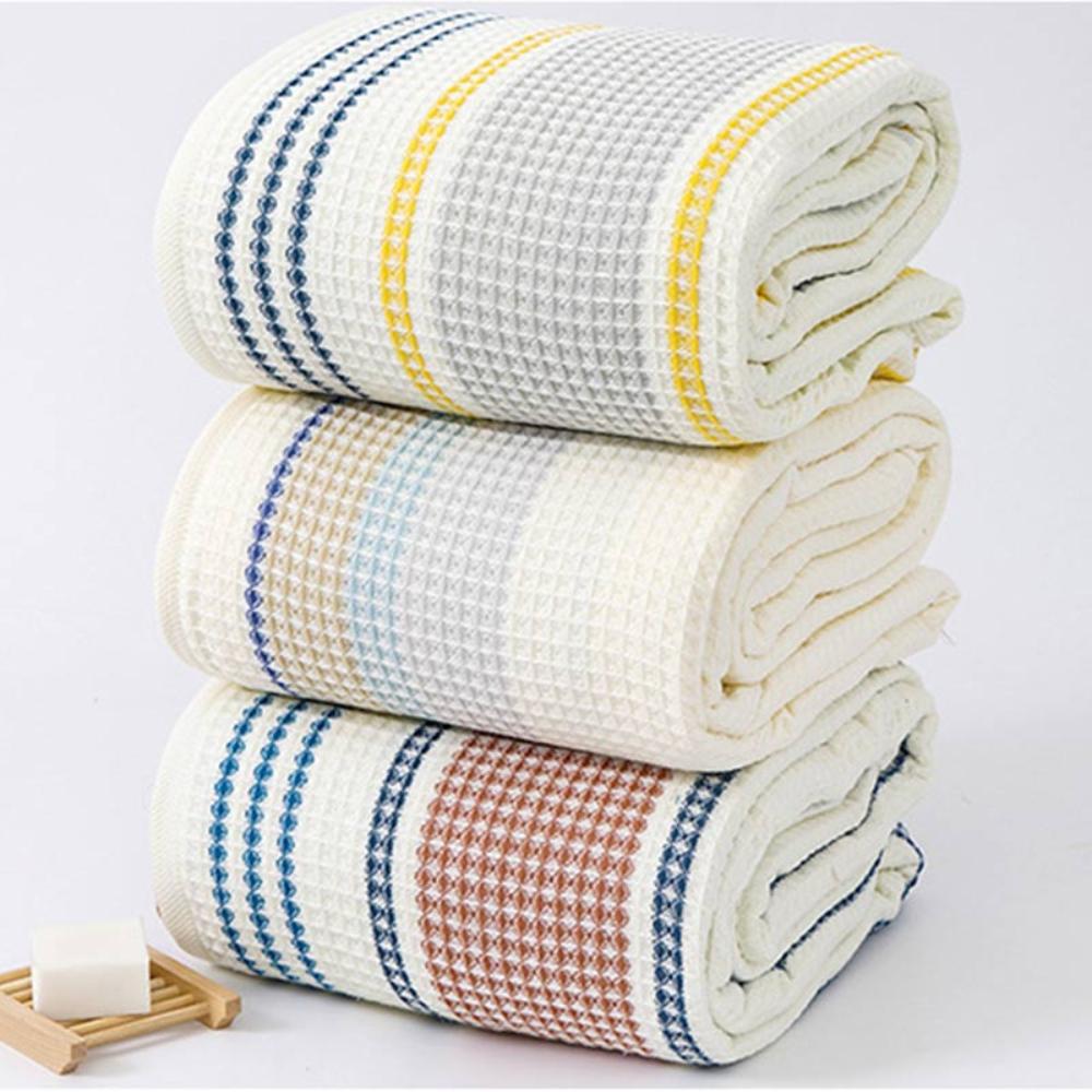 Serviette de bain en coton à rayures color-block