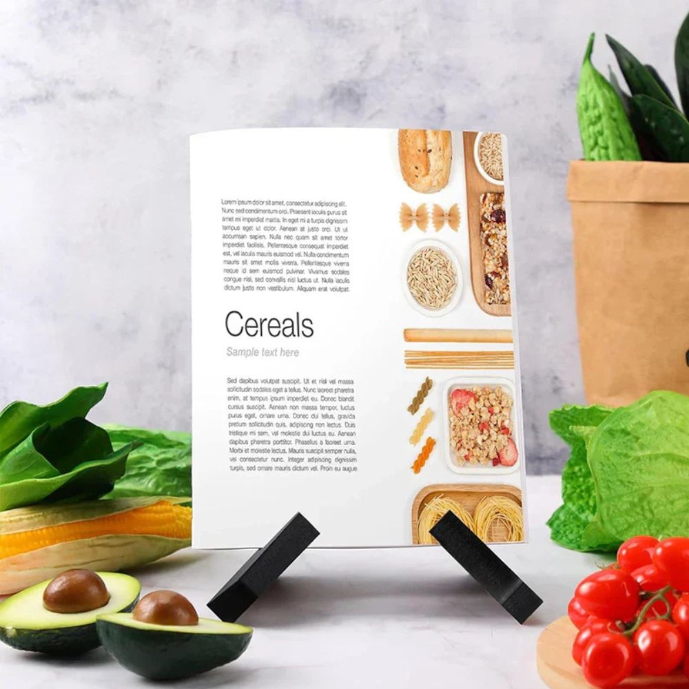 Porte-livre de cuisine en bois