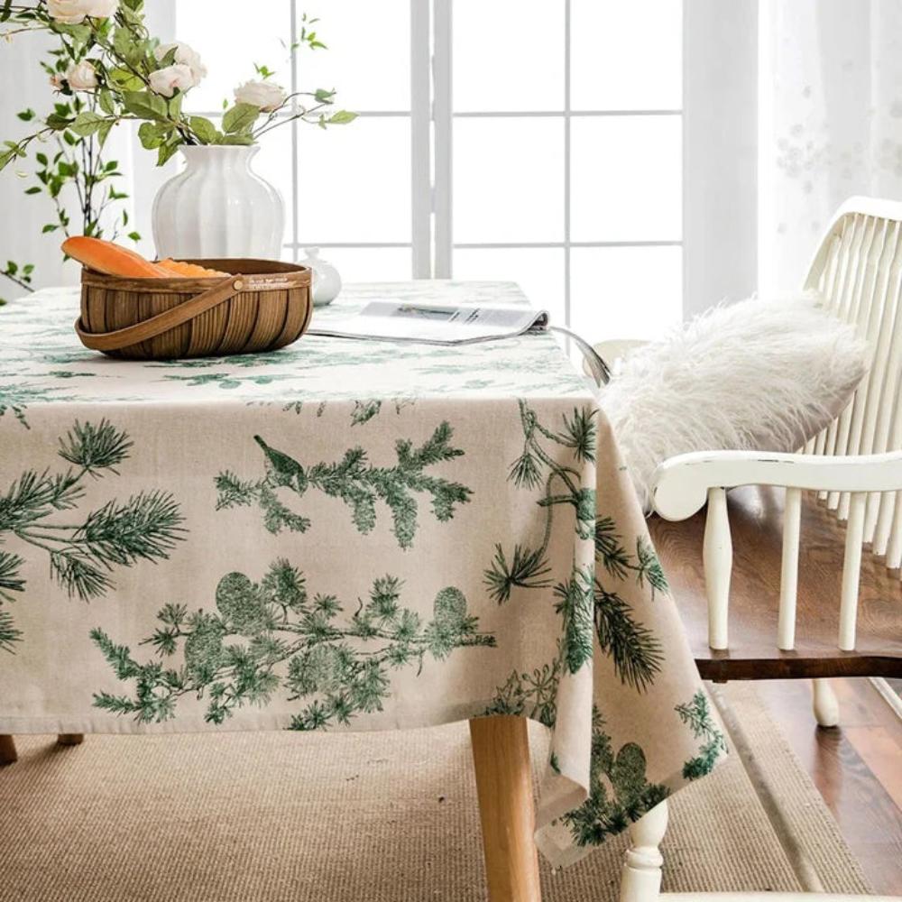 Nappe en coton motif pinède