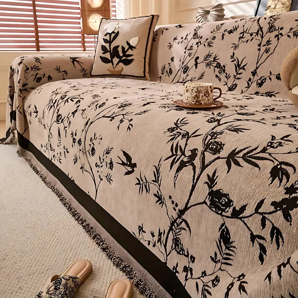 Housse de canapé élégante en chenille Ormel