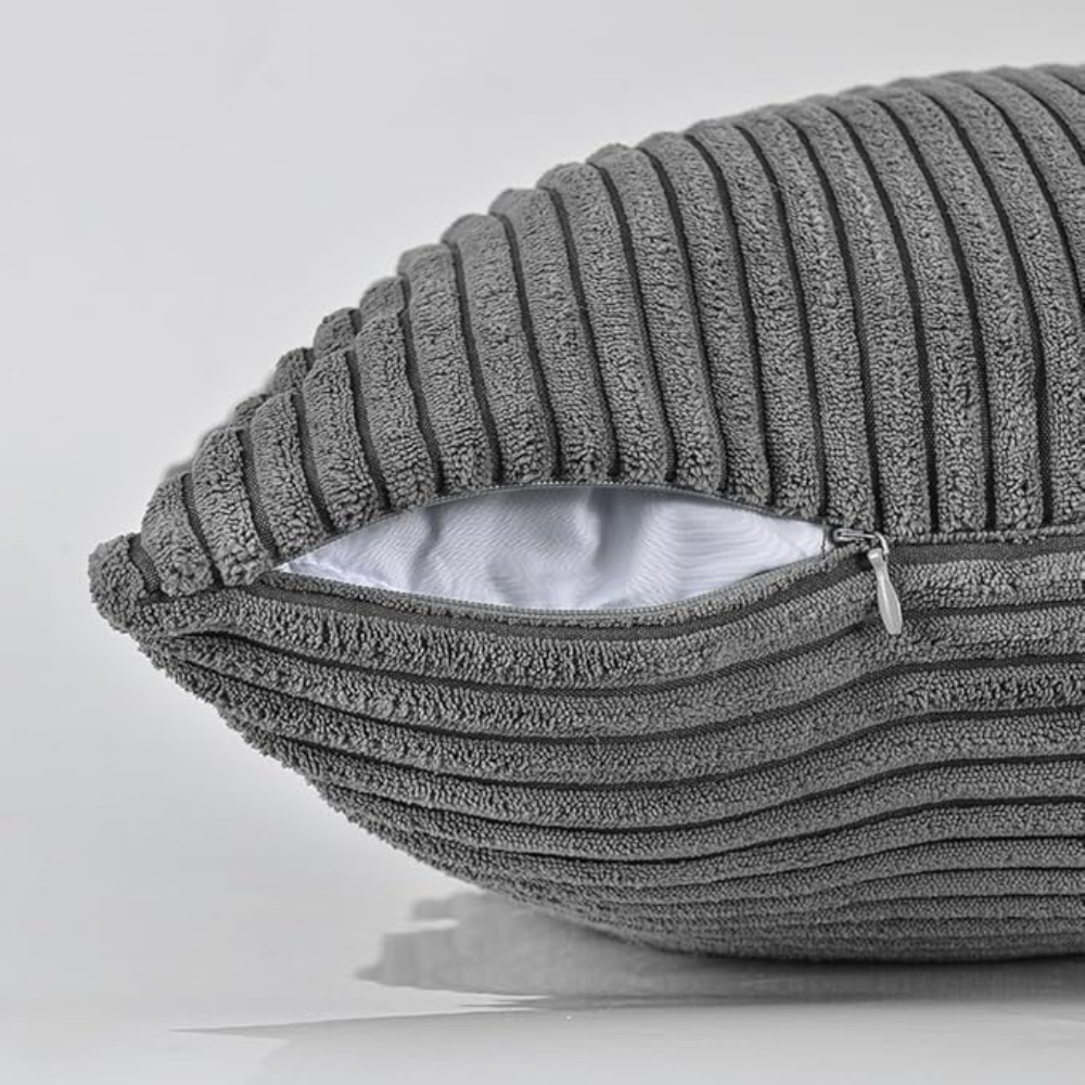 Housse de coussin rustique en velours côtelé