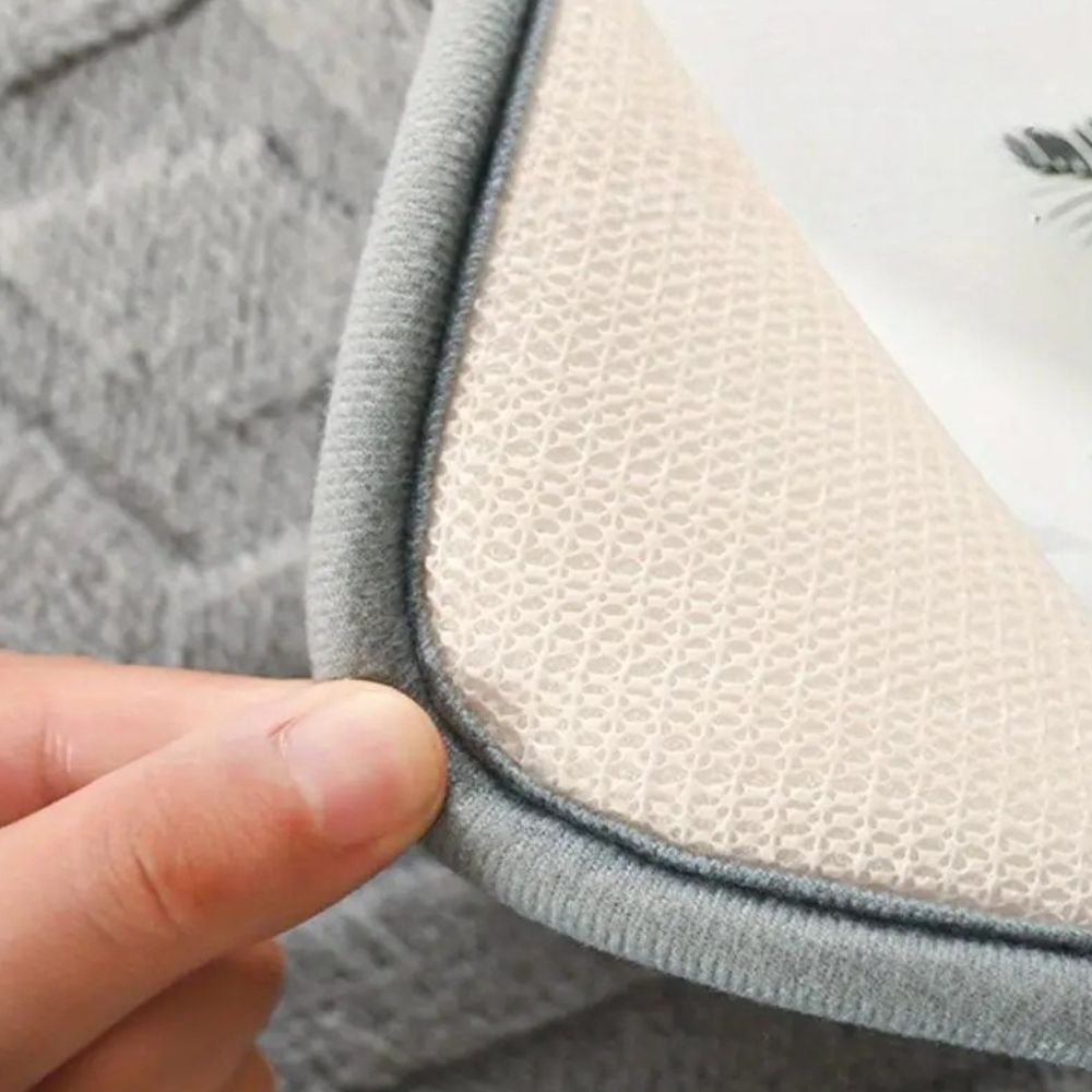Tapis de bain jacquard à losanges