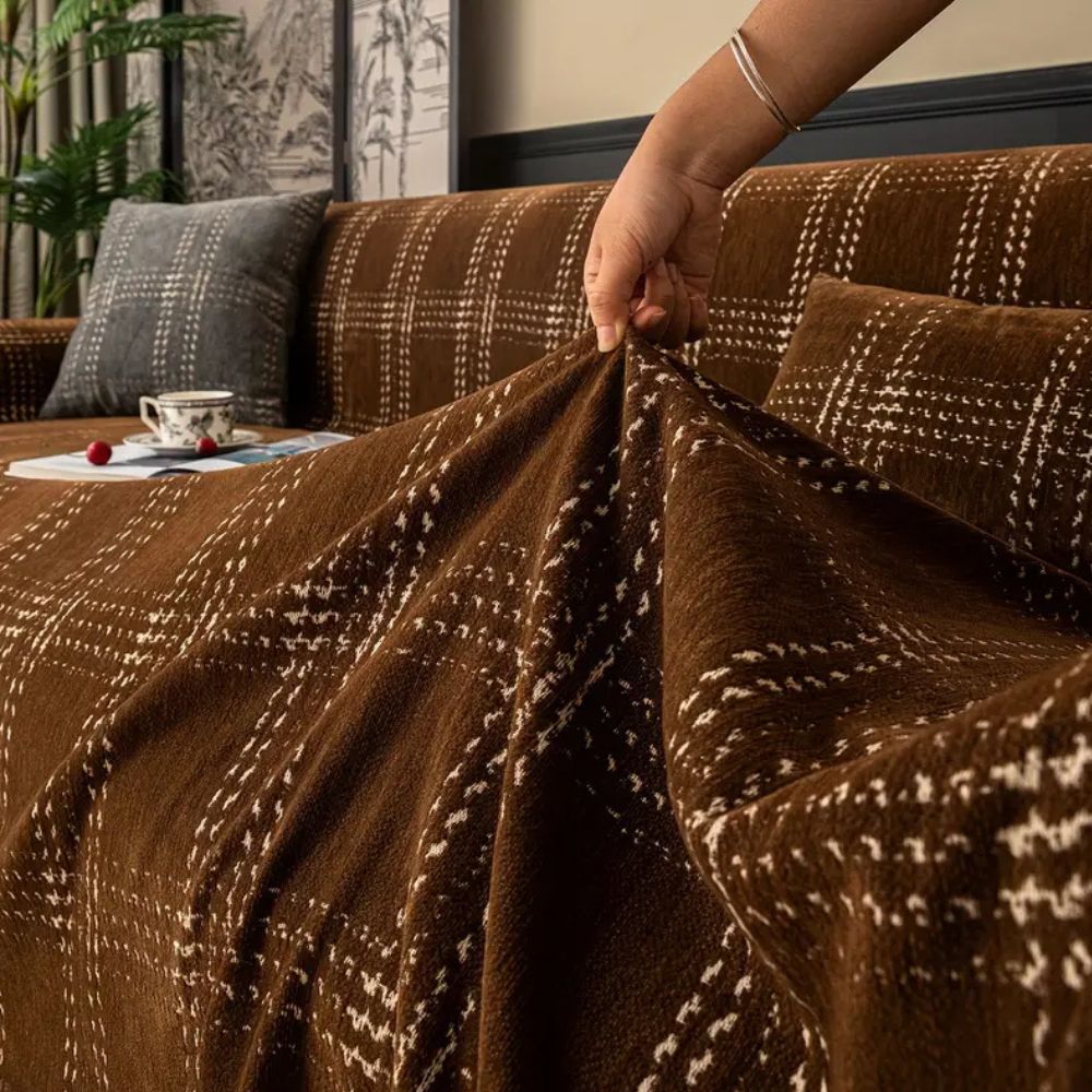 Housse de canapé à carreaux Chesterfield