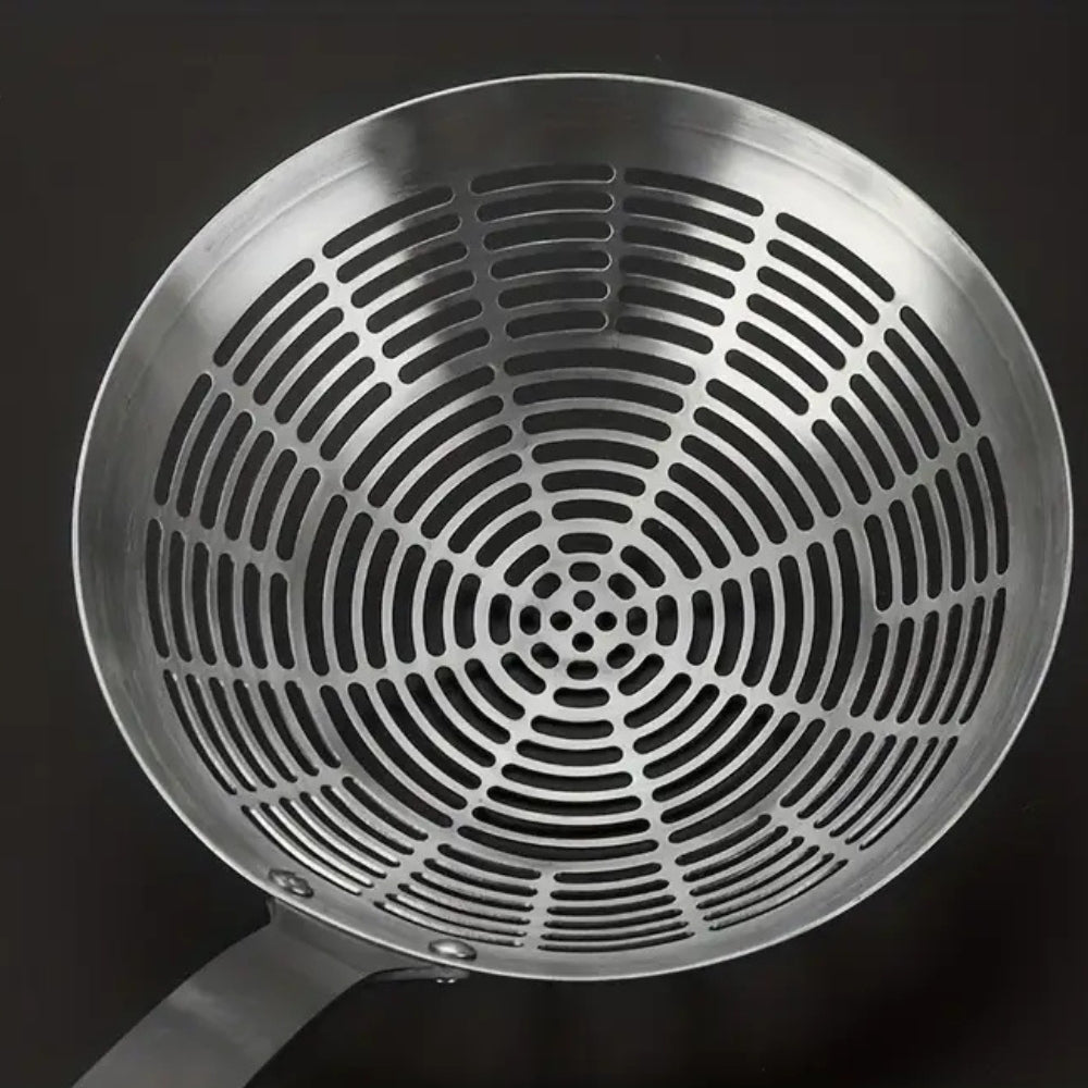 Écumoire en inox à manche en bois