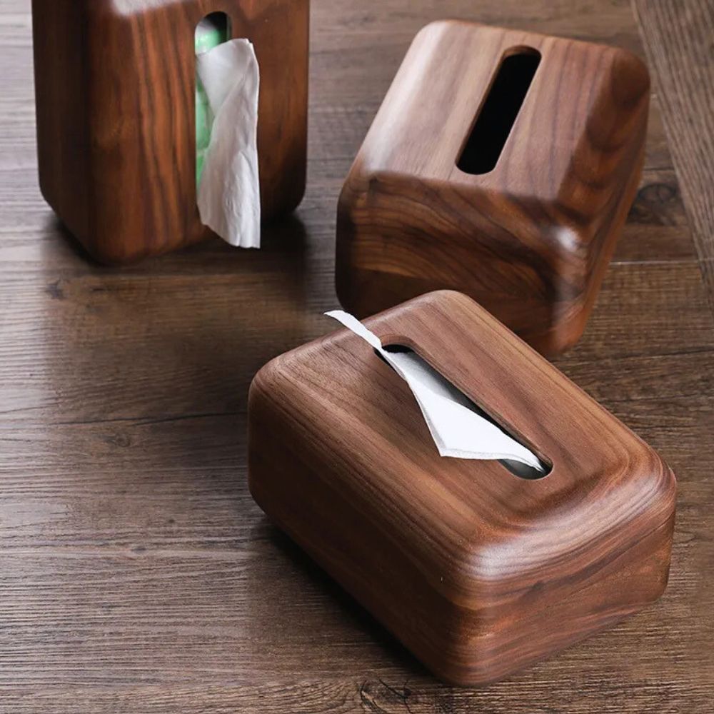 Boîte à mouchoirs en bois Earthtone