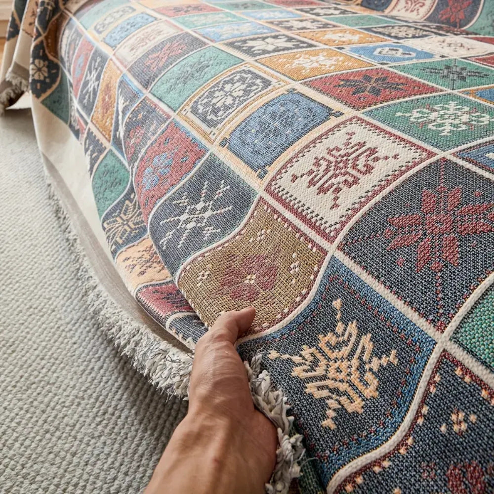 Housse de canapé tricotée boho Geneva
