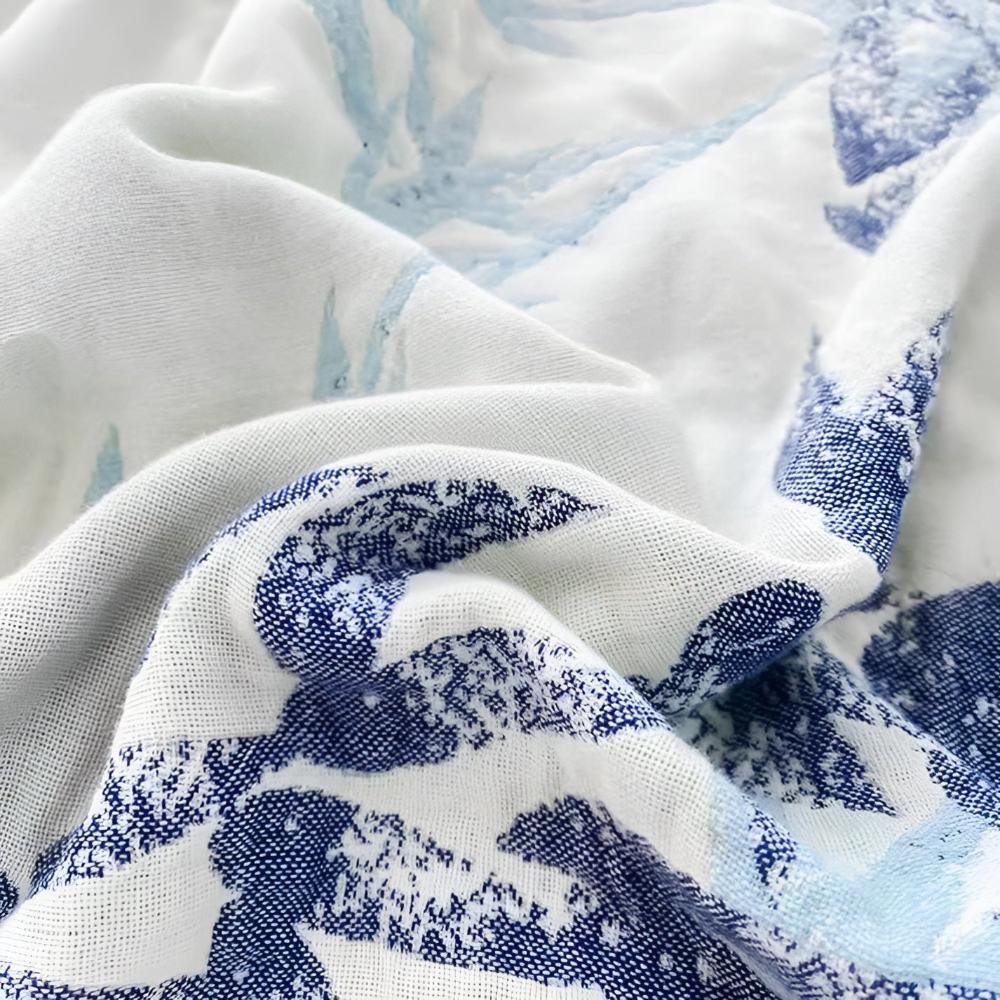 Plaid jacquard réversible bambou et coton