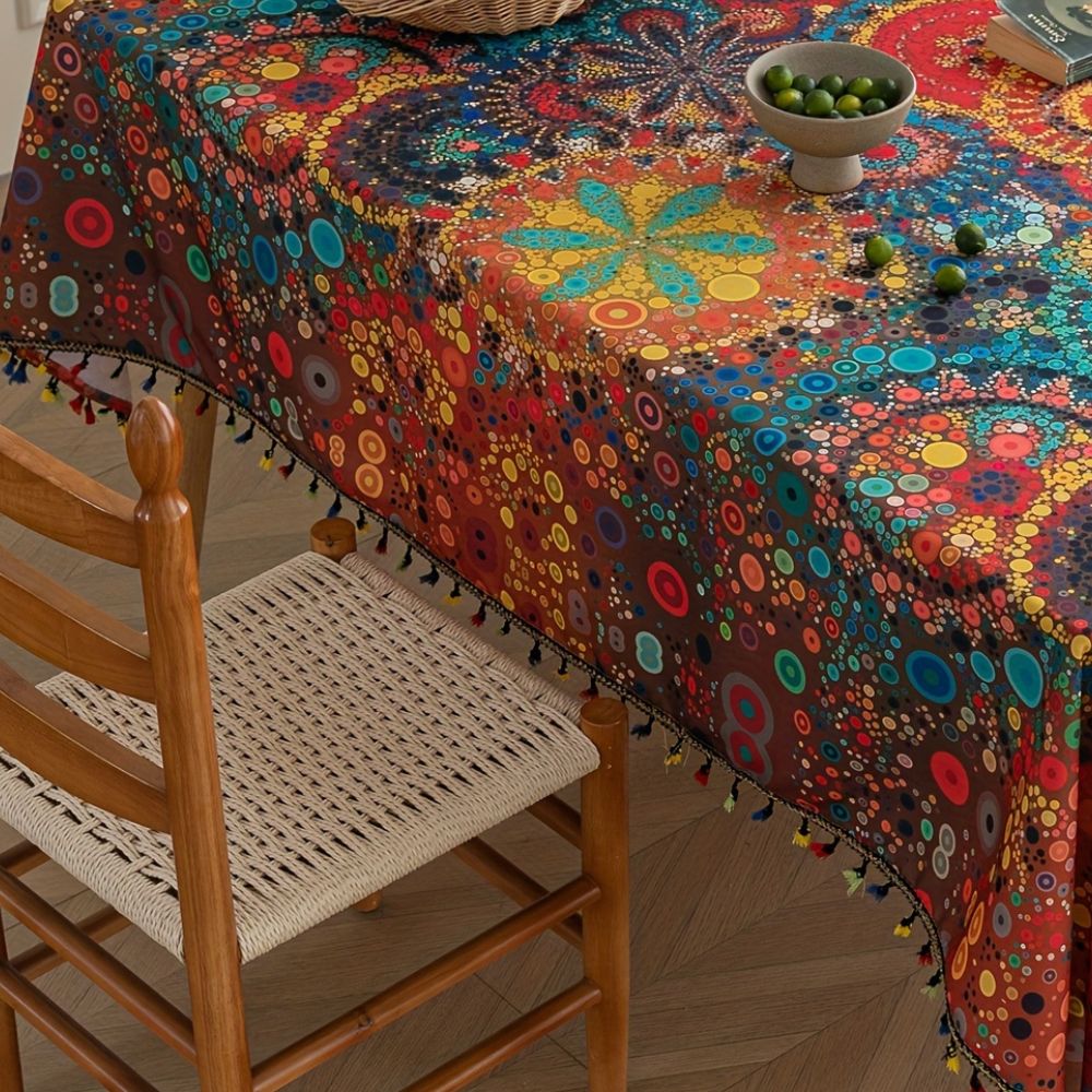 Nappe à pompons Hypno Bloom
