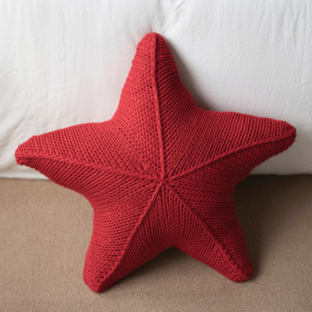 Coussin étoile de mer tricoté main