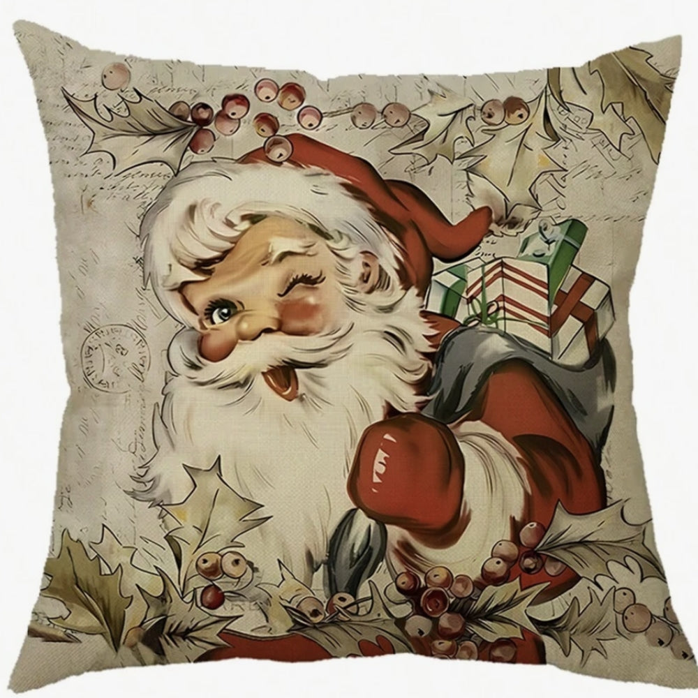 Housse de coussin Père Noël campagne – Santa Cheer
