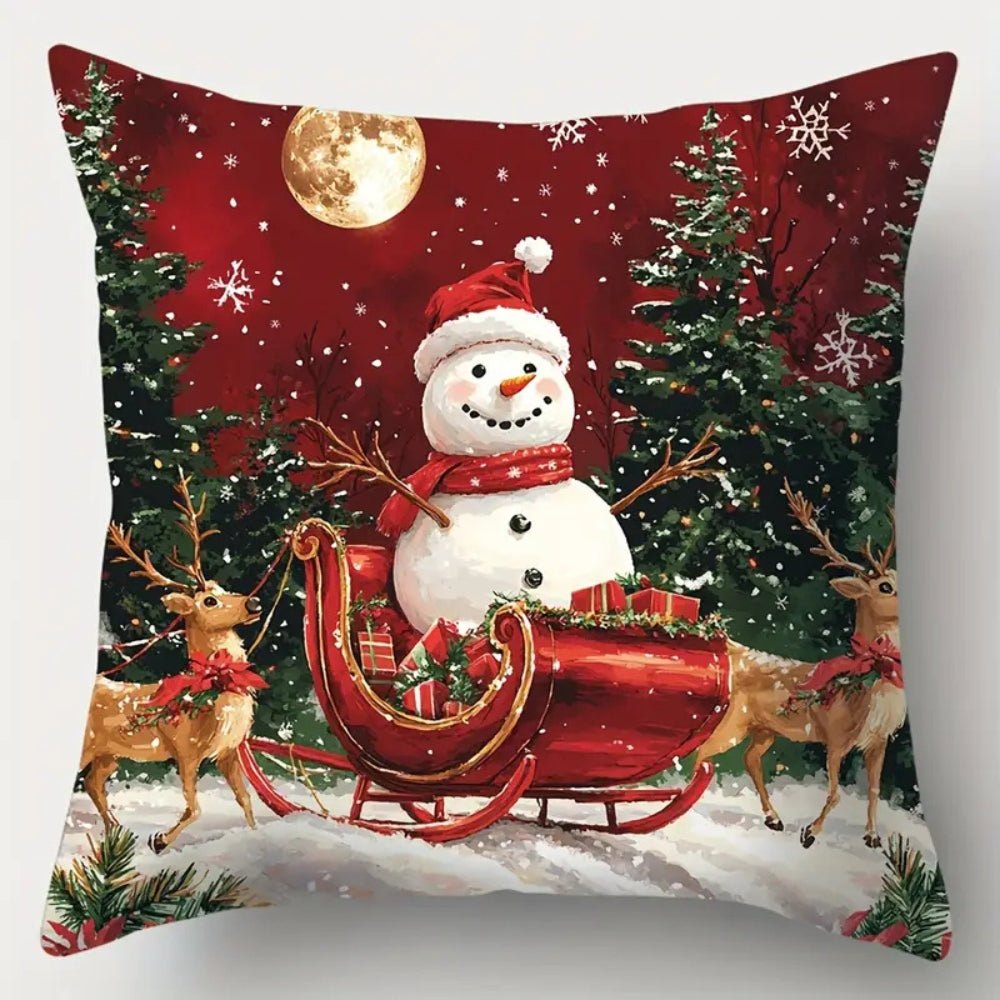 Housse de coussin traîneau du Père Noël