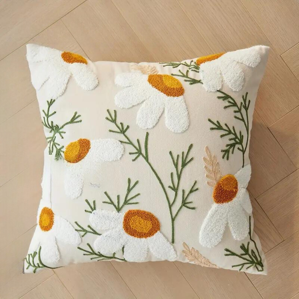 Housse de coussin motif végétal élégant