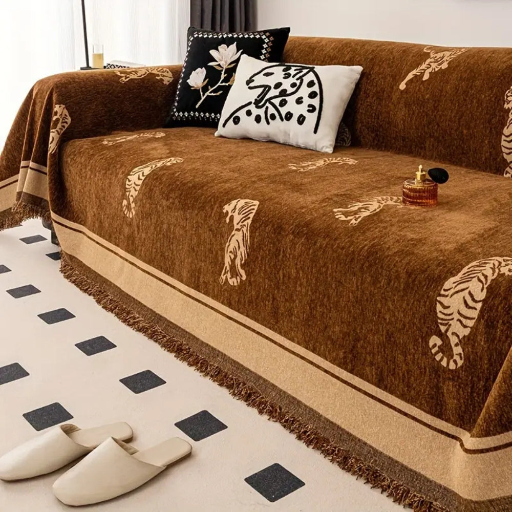 Housse de canapé en chenille Safari Tiger