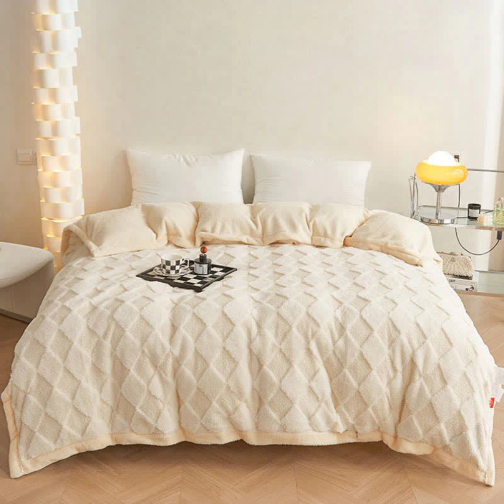 Plaid doux à motif losanges