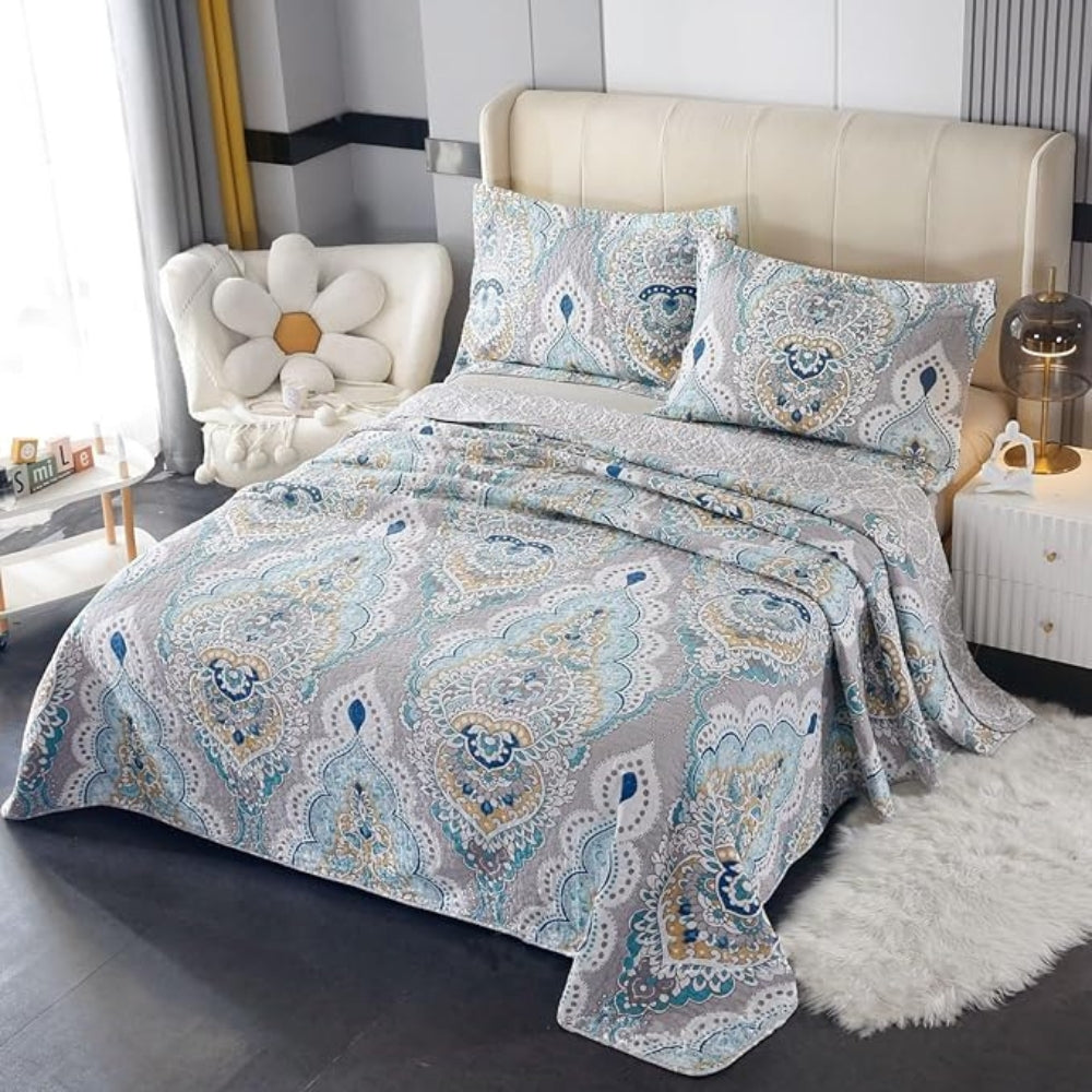 Parure de couvre-lit Paisley bleu turquoise