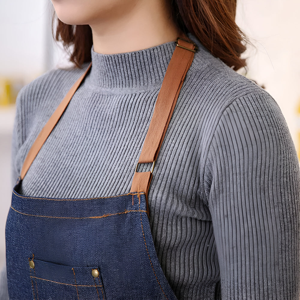 Tablier en denim réglable