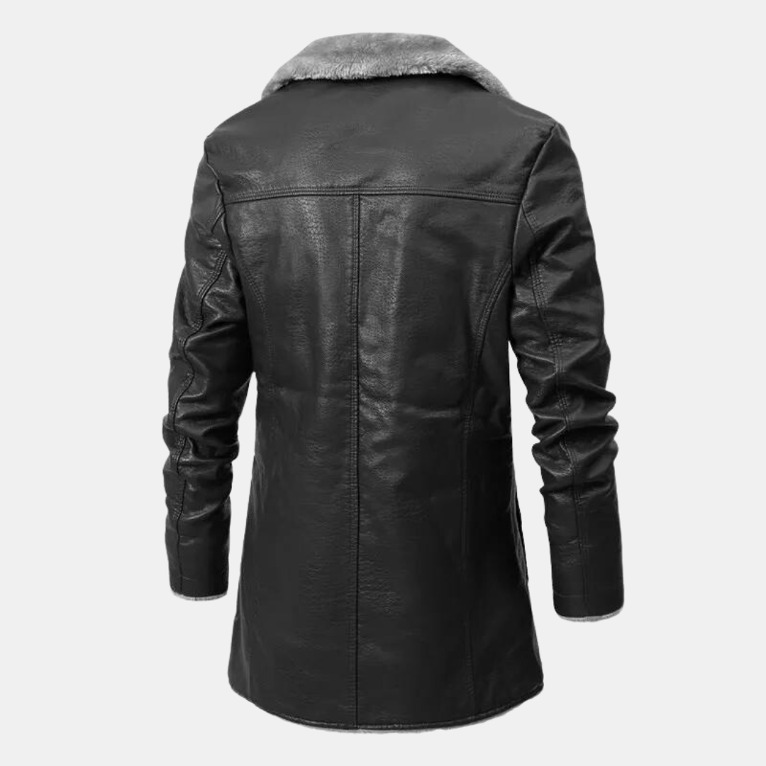 Manteau d'hiver en cuir pour homme