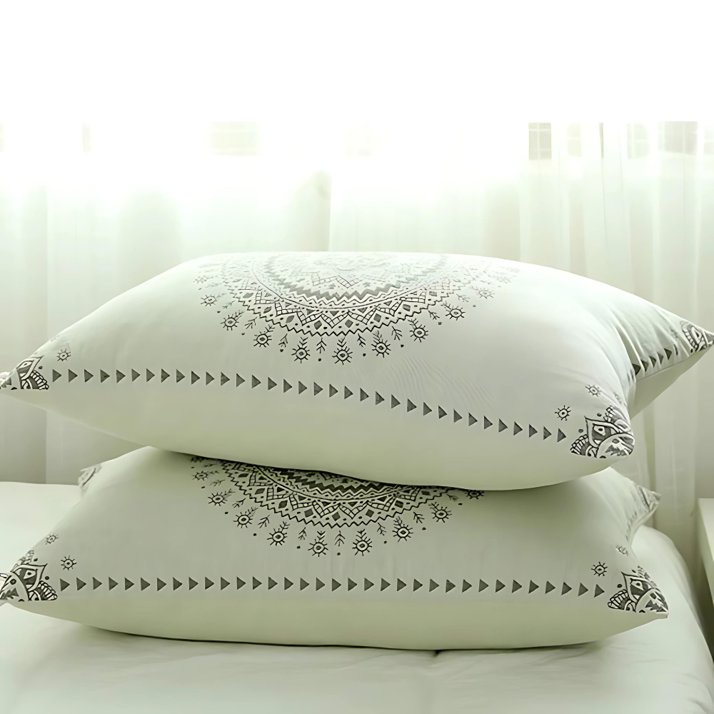 Taies d'oreiller en gaze de coton mandala (2 pièces)