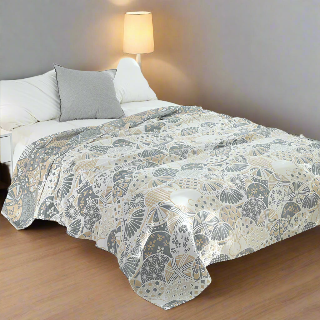 Plaid en coton quatre couches Joyful Haven – Serene Waves
