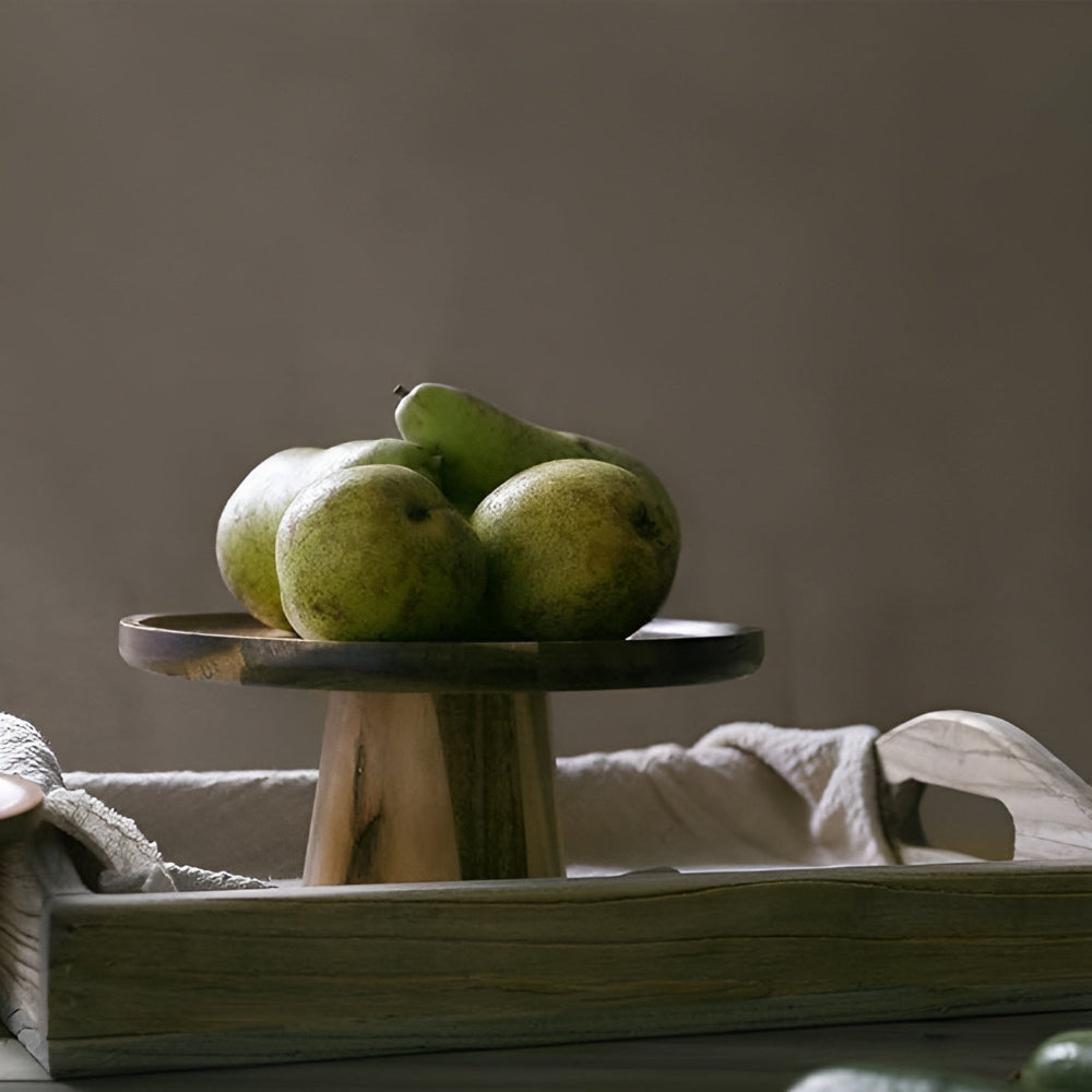 Présentoir à gâteau sur pied en bois