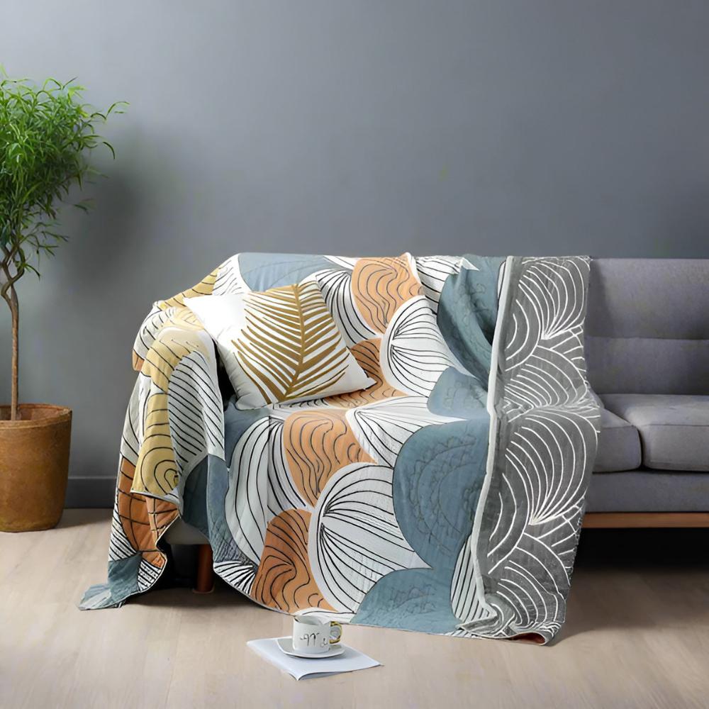 Plaid en coton motif écailles – Pastel Elegance