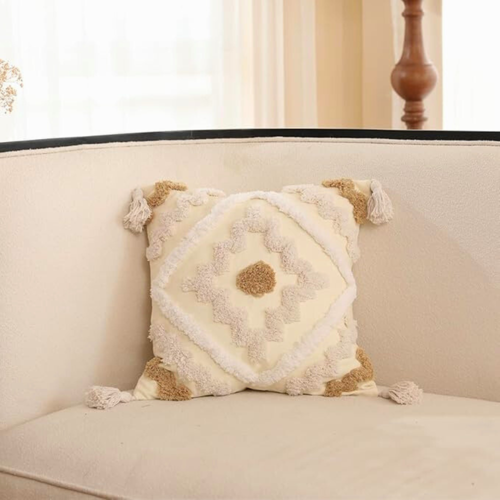 Housse de coussin touffetée Bohemian Bliss