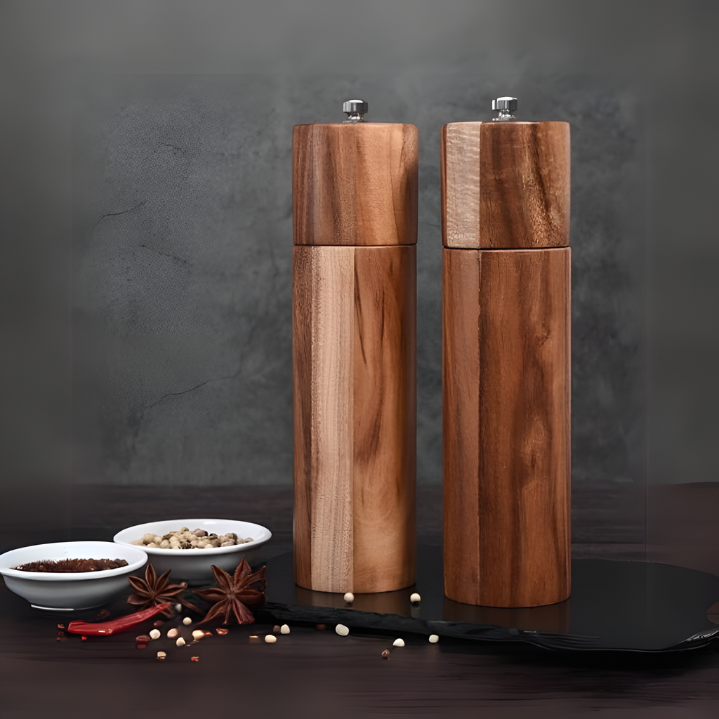 Moulins à épices minimalistes en bois – Lot de 1