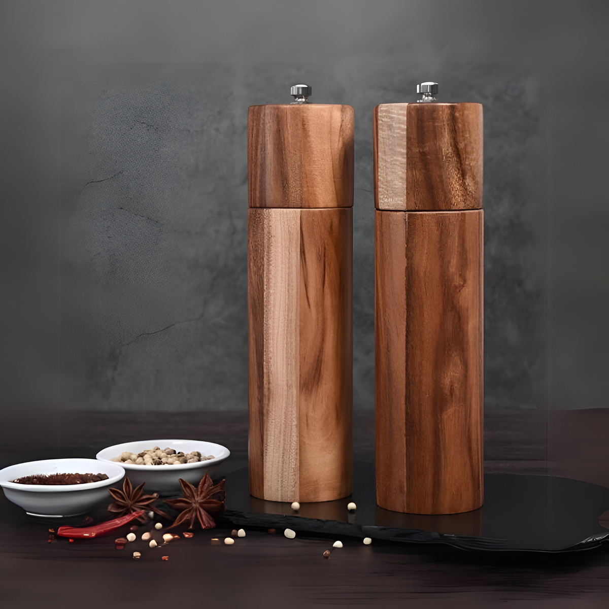 Moulins à épices minimalistes en bois – Lot de 1
