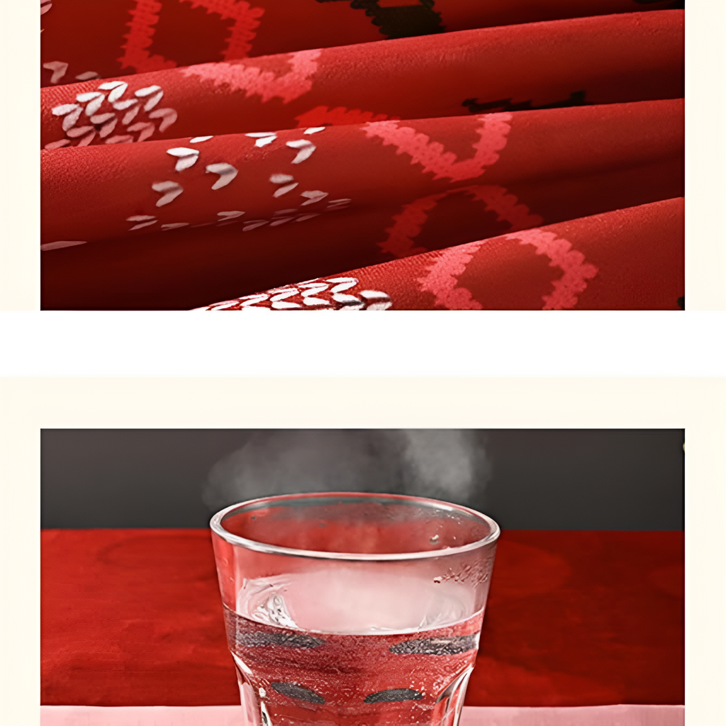 Nappe de Noël en chenille rouge