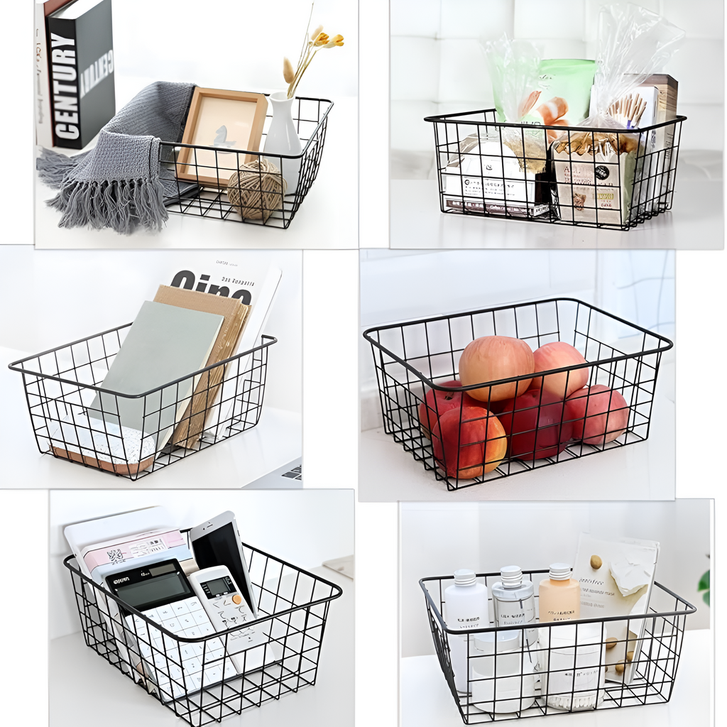 Panier de rangement en fil métallique élégant